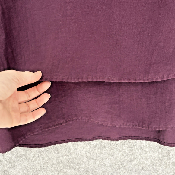 Chalet‎ et Ceci Womens Layered Hem Top Size XL Purple Relaxed Boho Lagenlook - Picture 2 of 7